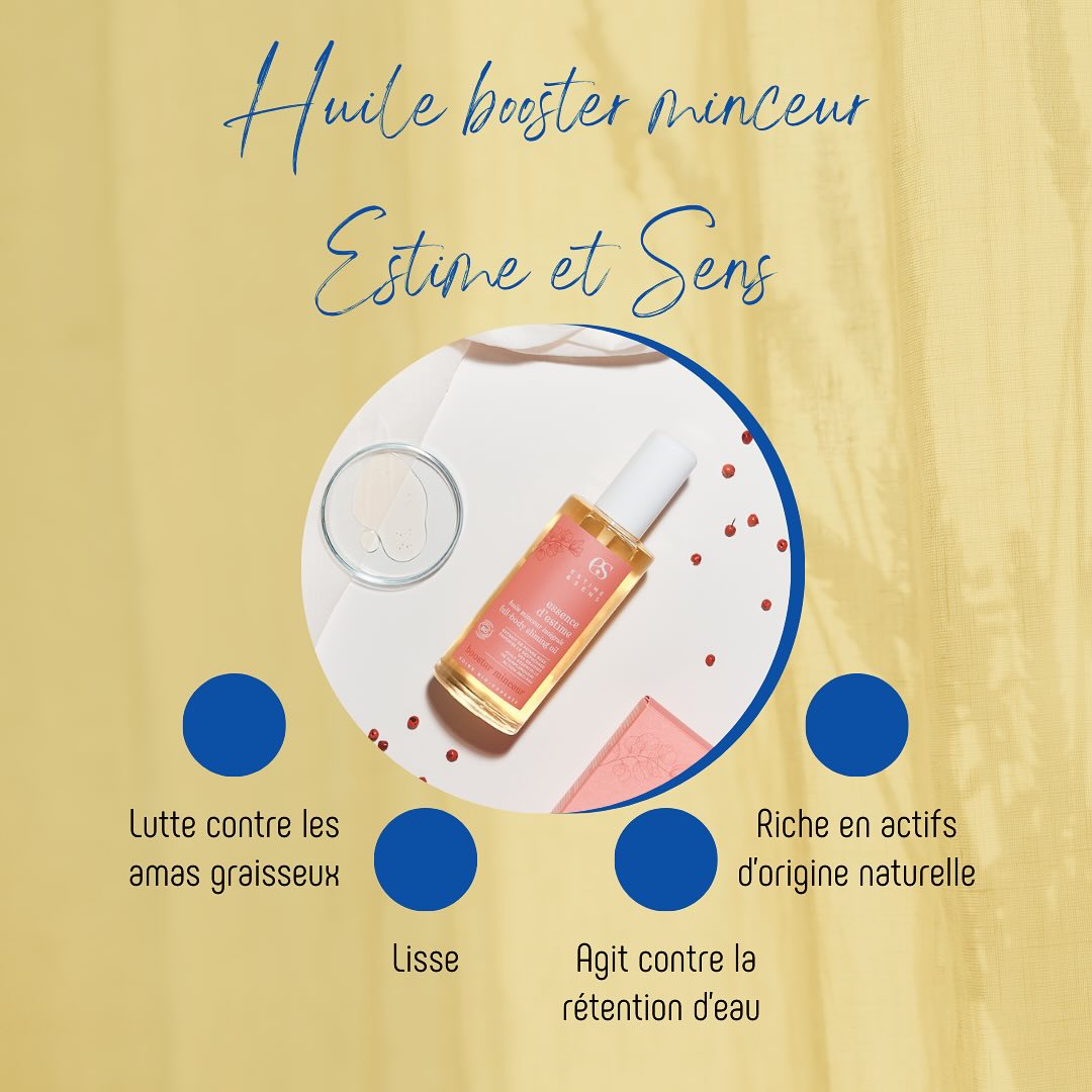 Focus sur…
✨Aujourd’hui, je vous fais un focus sur l’huile booster minceur de notre marque eco-responsable Estime et sens.
Pourquoi nous l’aimons ? ?
Dès son application, elle pénètre immédiatement pour rendre la peau souple et douce grâce aux huiles bio de bourrache et d’onagre.
Mais ses actifs dont l’huile de Kigélia, le poivre rose et l’huile essentielle de pamplemousse permettent de lutter contre la rétention d’eau, la cellulite et lutter contre la permettre fermeté.
À l’institut, nous avons que de bons retours ??
#estimeetsens #cosmetiquebio #huilevegetale #minceur #cosmetiqueparis #pariscentre #madeinfrance #ecoresponsable #cosmetiqueengagee