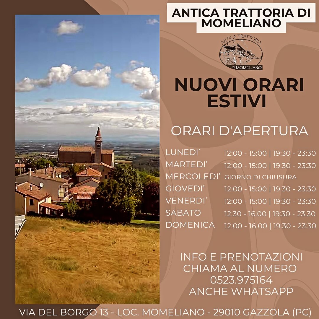 INFO E PRENOTAZIONI ☎️ 0523.975164