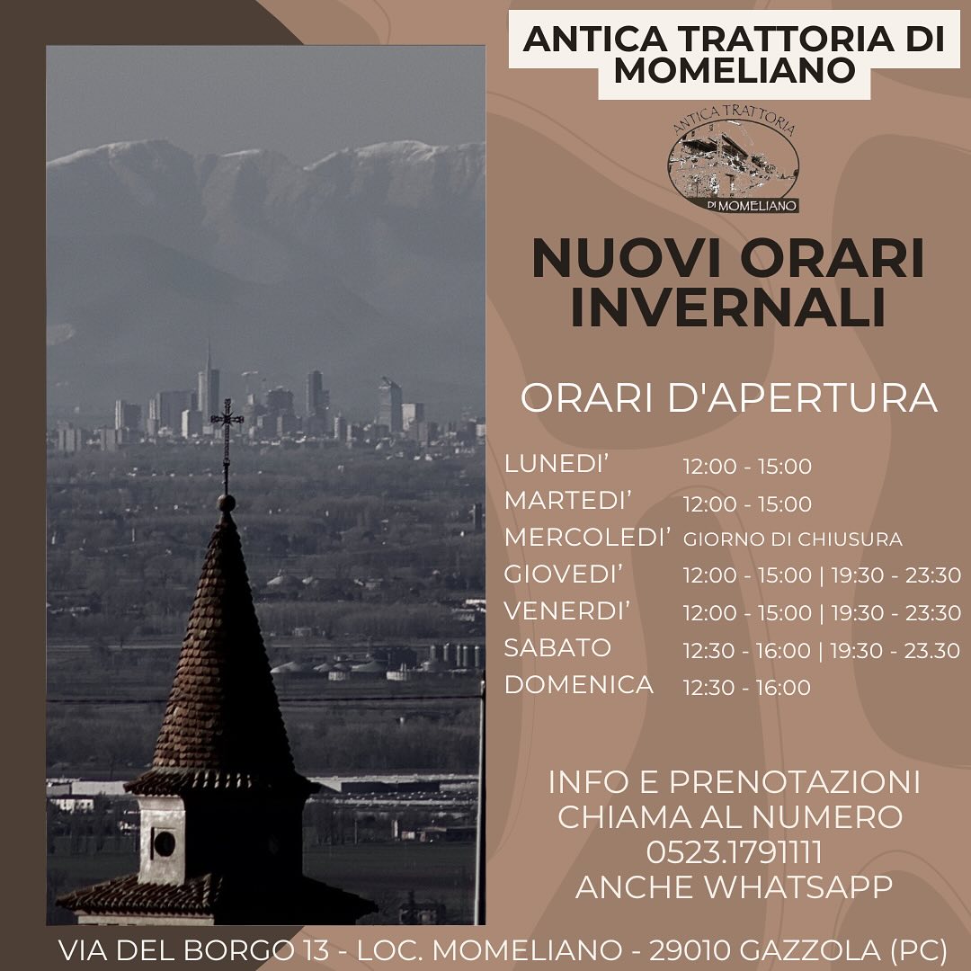 ⚠️NUOVO ORARIO ⏰ INVERNALE… ❄️