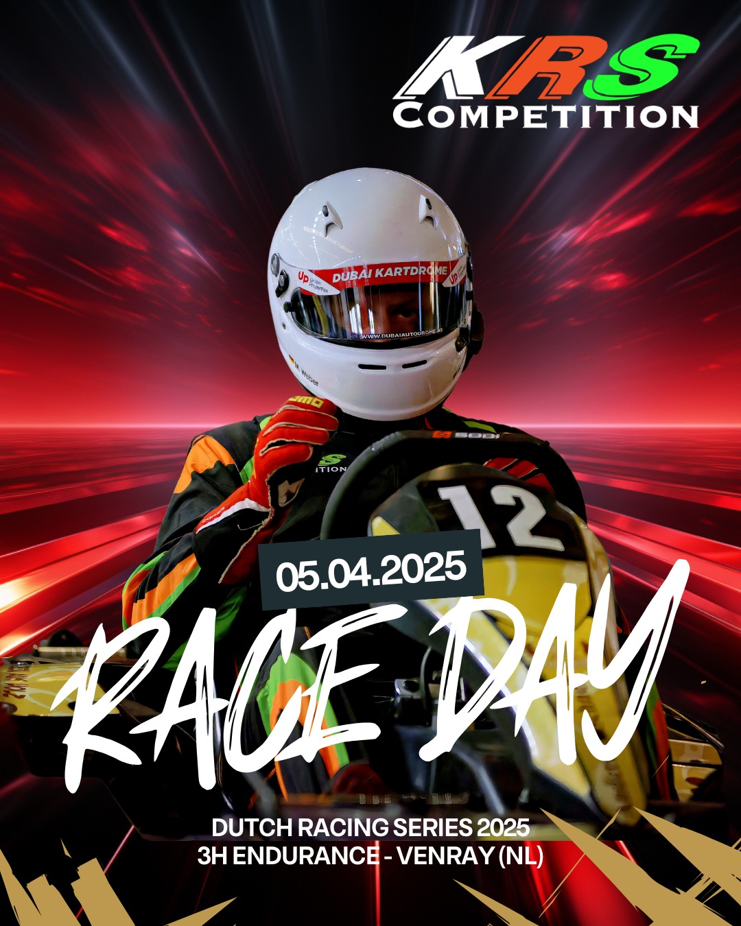 It’s RACE DAY!
Nächster Lauf der Dutch Racing Series über 3h in Venray (NL). Wir sind dabei.
Qualifying 14:30 Uhr
Rennstart: 14:55 Uhr
Livetiming: https://www.apex-timing.com/live-timing/dutchracingseries/
© Bild / Plakat: Erik Forker / KRS Competition
#nachwuchsförderung #partner #gottfriedschultzdormagen #mantergmbh #arndt_autovermietung #teamspirit #teamwork #team #endurancerace #motorsport #Kart #imocareimmobilienservicegmbh #sinnilandevents #wohndesignpulheim #kartracing #motodromhagen #cool_runners_kartbahn #DaytonaKartbahn #Race4Hospiz #sparkassekoelnbonn #kartcentercologne #charity #Kinderhospiz #karosserieschrickel #_krsmotorsport #BOBAutomobile