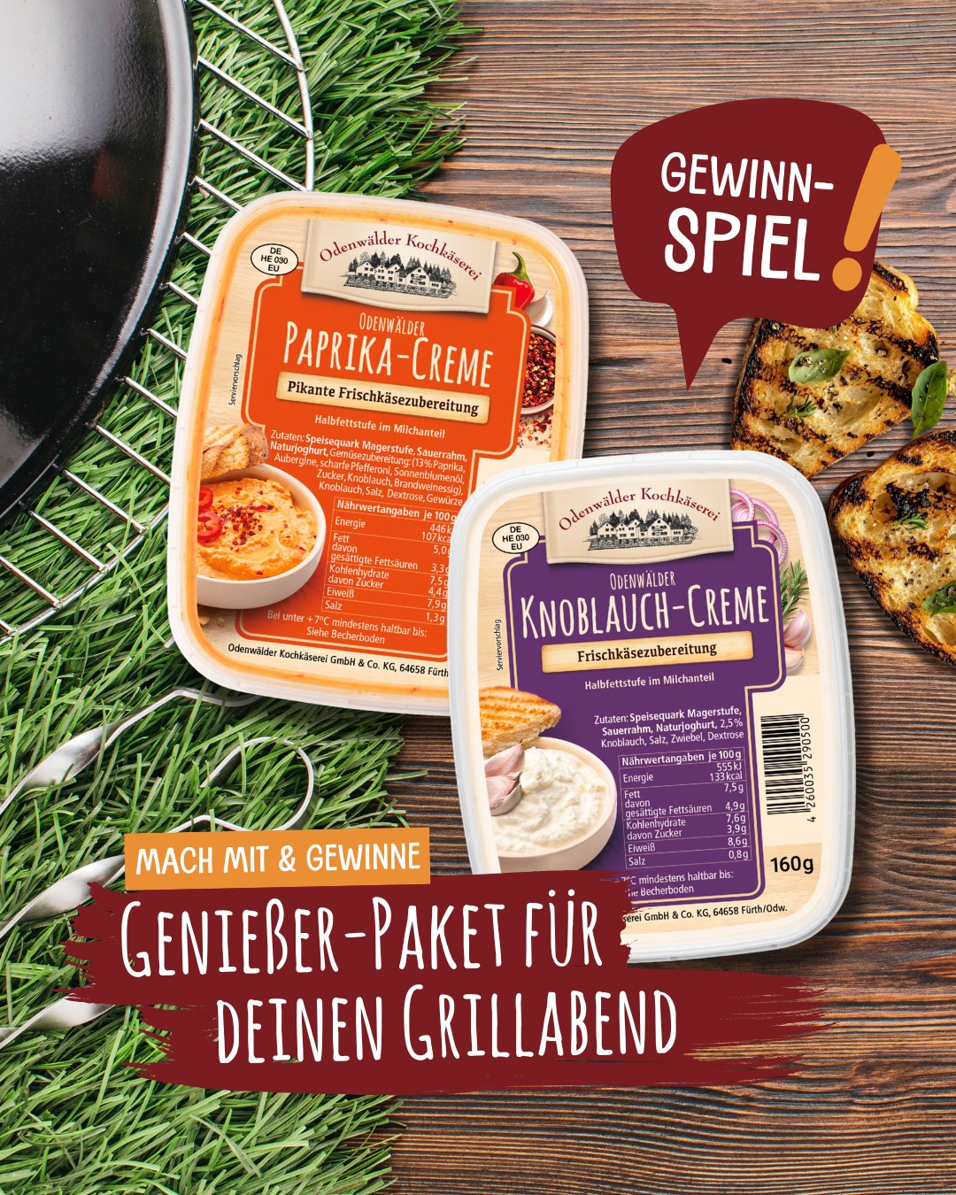 Dipp dich in den Sommer! ☀️
Jetzt mitmachen & Genießer-Paket gewinnen!
Was darf bei einem perfekten Grillabend nicht fehlen? Gute Gesellschaft, frisches Brot – und natürlich etwas zum Dippen!
Mach mit bei unserem Sommer-Gewinnspiel und gewinne ein leckeres Genießer-Paket im Wert von 30 € – randvoll mit feinen Odenwälder Köstlichkeiten aus unserer Kochkäserei. ?
? So machst du mit:
1️⃣ Folge uns @odenwaelder_kochkaeserei
2️⃣ Like diesen Beitrag
3️⃣ Schick uns per DM ein Foto von deinem Dip-Lieblingsmoment – egal ob Grillabend, Picknick oder Brotzeit auf dem Balkon
Viel Glück & dippige Sommertage! ?
? Teilnahmeschluss: Montag, 21.07.25 um 19 Uhr
? Gewinnerbekanntgabe: Dienstag, 22.07.25 per Direktnachricht durch unser Team
Teilnahmebedingungen: Teilnahmeschluss ist der 21.07.25 um 19 Uhr. Das Genießer-Paket kann nur in unserem Landlädchen (Lauten-Weschnitzer-Straße 11, 64658 Fürth) bis zum 31.07.25 abgeholt werden. Ein Versand ist ausgeschlossen. Eine Barauszahlung ist nicht möglich. Teilnahme ab 14 Jahren. Deine Daten werden nur für dieses Gewinnspiel verwendet. Der Rechtsweg ist ausgeschlossen. Mit der Teilnahme an unserem Gewinnspiel erklärst du dich damit einverstanden, dass wir das von dir eingesendete Foto im Rahmen des Gewinnspiels auf unserem Instagram-Kanal veröffentlichen dürfen. Das Bild wird ausschließlich in diesem Kontext genutzt und nicht an Dritte weitergegeben. Instagram ist kein Kooperationspartner dieses Gewinnspiels.
#DippDichInDenSommer #GenussGewinnen #OdenwälderKöstlichkeiten #SommerGenussMomente #OdenwälderKochkäserei
