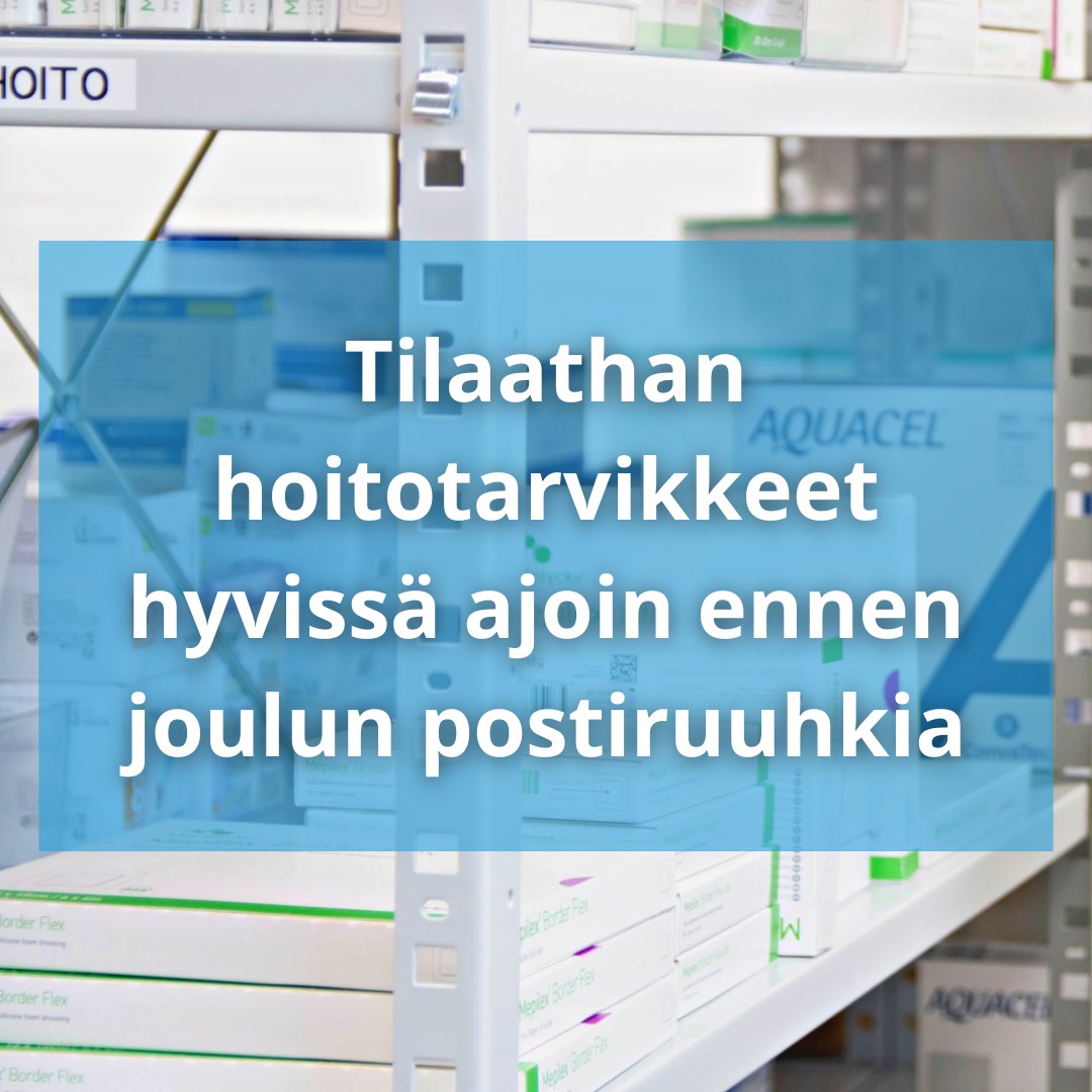 Muistutamme, että hoitotarvikkeet kannattaa tilata hyvissä ajoin ennen joulunajan postiruuhkaa. Näin vältetään Postin lokeroiden ruuhkautumiset ja mahdolliset pakettien ohjautumiset lähikuntiin.
Tenan vaippatilaukset toimitetaan edelleen kotiinkuljetuksella.
Lisätietoa hoitotarvikepalvelusta löytyy osoitteesta:
pirha.fi/hoitotarvikkeet
#keisotiedottaa #keiturinsote #virrat #ruovesi #hoitotarvikepalvelu