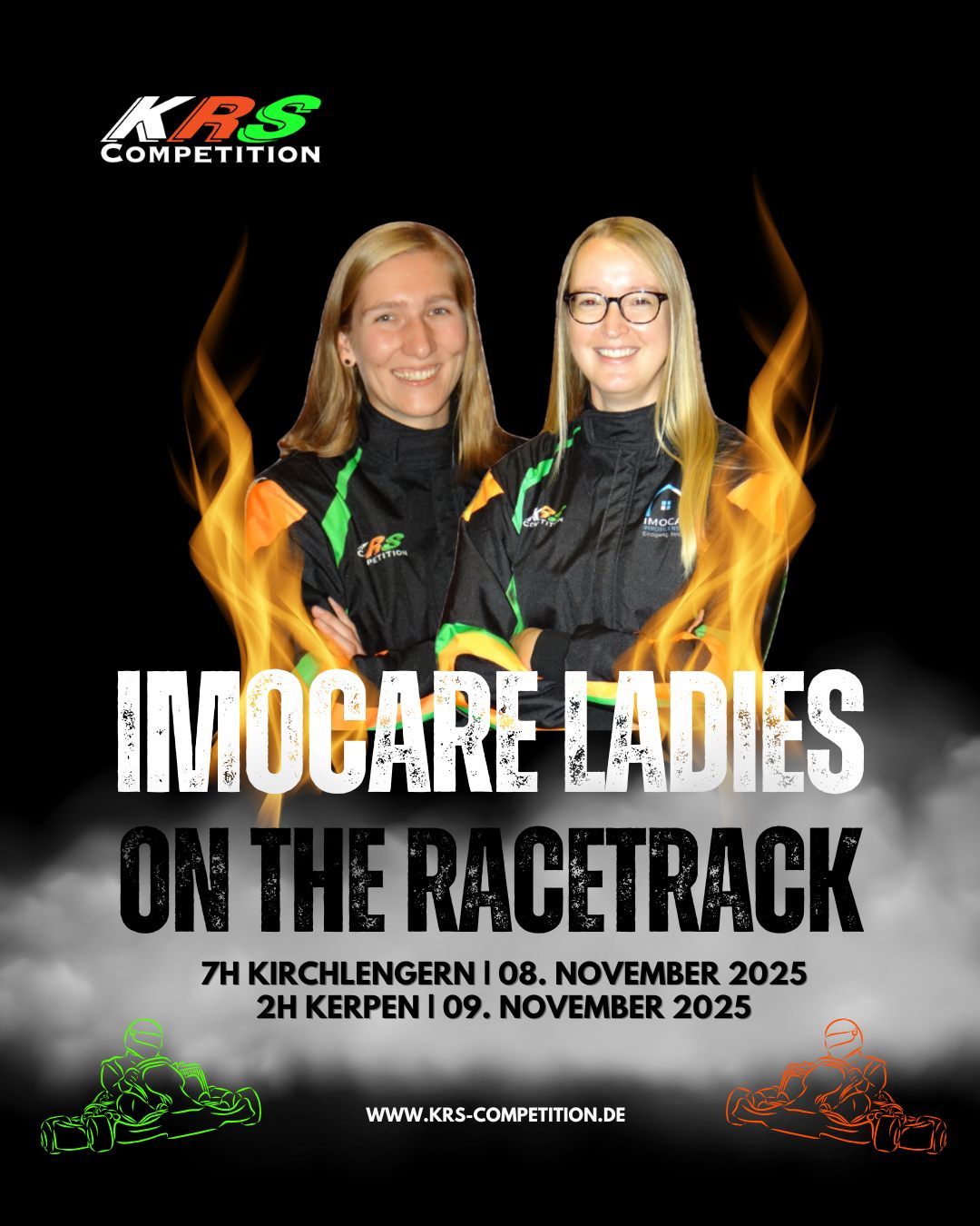 Frauenpower pur am Rennwochenende!
Unsere Imocare – KRS Competition Ladies Nina und Lisa geben gleich doppelt Gas:
Am Samstag starten sie beim 7h Outdoor-Rennen in Kirchlengern, bevor es am Sonntag auf dem legendären Erftlandring in Kerpen beim 2h-Rennen weitergeht!
Zwei Tage, zwei Strecken, ein Ziel: Vollgas für Frauenpower im Motorsport!
© Bilder / Plakat: KRS Competition
#gottfriedschultzdormagen #imocareimmobilienservicegmbh #BOBAutomobile #karosserieschrickel #Race4Hospiz #teamwork #teamspirit #KRSCompetition #KartingPower #KartingVibes #MotorsportLovers #MotorsportLiebe #karting #sodiworldseries #sws #endurancerace #RacingCommunity #RacingIsLife #RacingCommunity #LetsRace #RaceWeekend #RacingPassion #ImocareLadies #WomenInMotorsport #erftlandringkerpen #Kirchlengern #RacingQueens #KartingGirls #Frauenpower #dutchracingseries