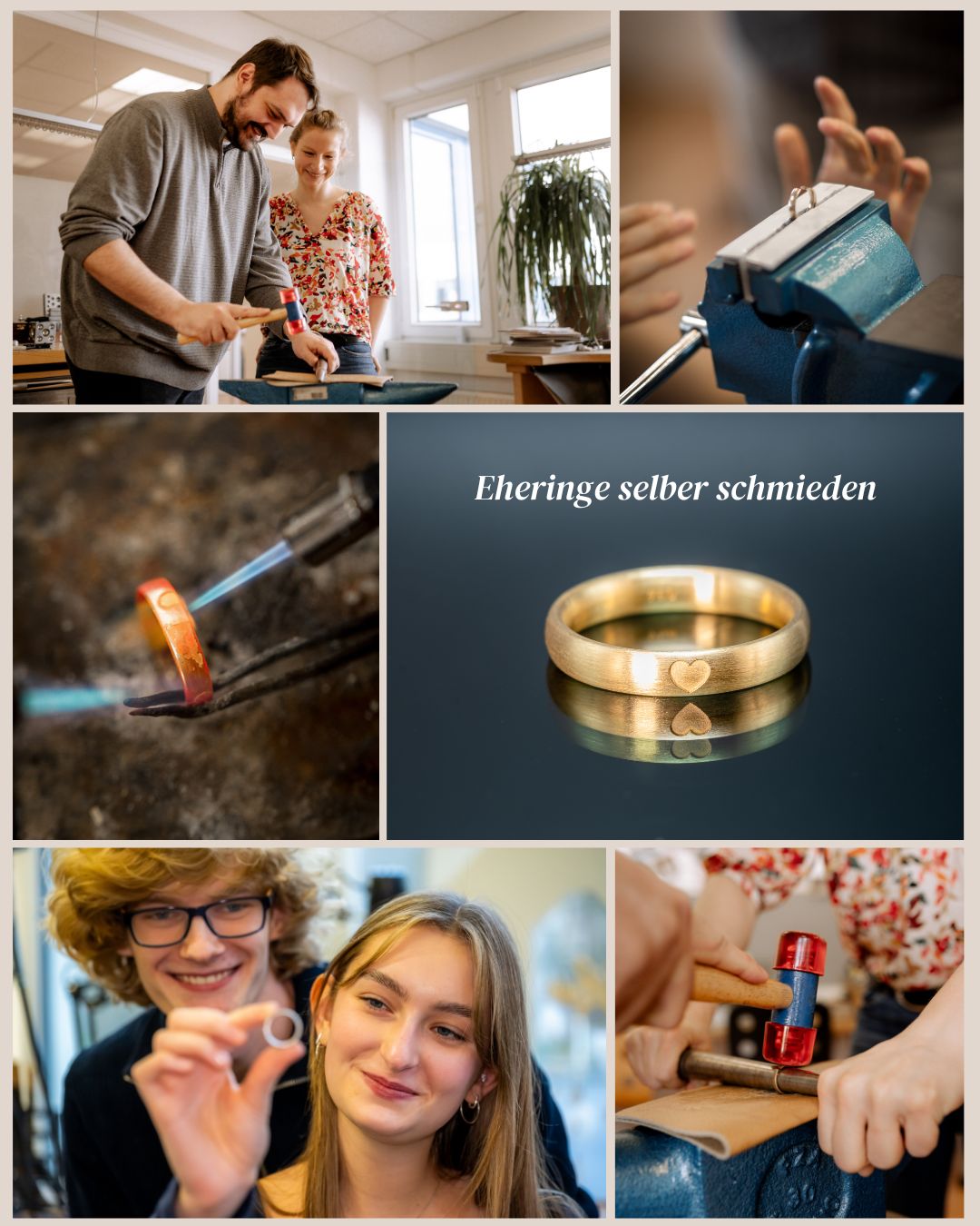 Einzigartige Eheringe. Ein unvergessliches Erlebnis.
Eure Eheringe sollen genauso besonders sein wie eure Liebe. In unserem Schmiedekurs gestaltet ihr eure Ringe selbst und erschafft etwas, das euch ein Leben lang begleitet.
Unter fachkundiger Anleitung formt und schmiedet ihr eure ganz persönlichen Trauringe. Vom ersten Hammerschlag bis zum fertigen Ring erlebt ihr gemeinsam einen Moment, der eure Geschichte für immer mit euren Ringen verbindet.
Das Ergebnis sind nicht nur einzigartige Eheringe, sondern auch eine Erinnerung, die ihr für immer mit euch tragt. 💍
#eheringeschmieden #trauringe #eheringe #hochzeit #hochzeitsplanung #trauringkurs #ringeschmieden #handgemachteheringe