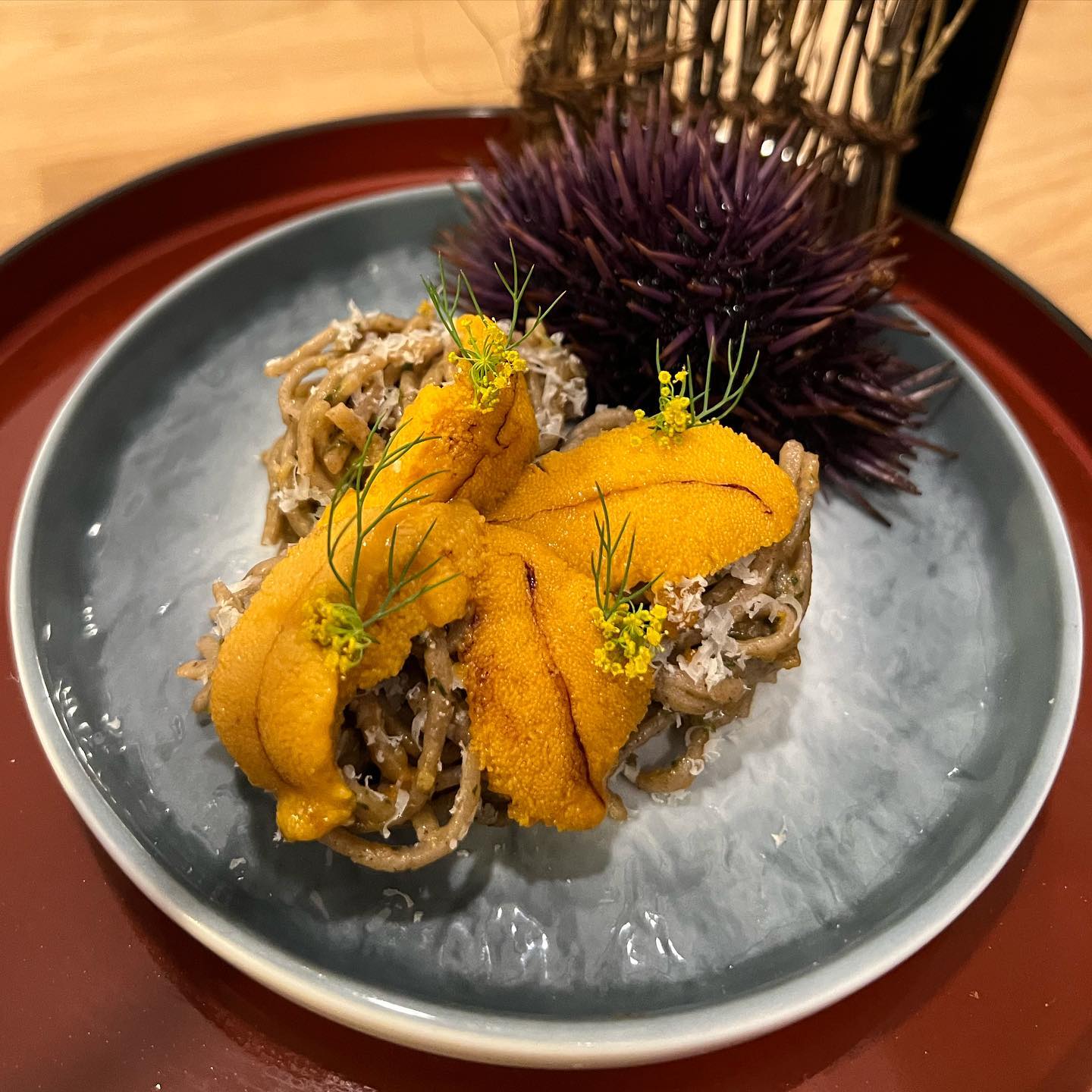 Uni Pasta made with Organic Buckwheat Soba noodles sautéed w/ minced Maitake mushrooms in a Yuzu based Persillade sauce. It’s then sprinkled with Aged Parmigiano Reggiano & cracked pepper before being topped with fresh Santa Barbara uni & dill blossoms!
Need A Private Sushi Chef???
My name is @julianparks_ and I specialize in providing an Omakase (Chef’s Choice) experience throughout Southern California!
I mainly work around my own interpretation of traditional Japanese sushi with a slight hint of French & Peruvian inspired flavors!
Follow me @asurfersushichef??♂️
Check out my website: www.asurfersushichef.com?
(Link In Bio)⬆️?
Available for small private parties hosted in Santa Barbara, Ventura, and Los Angeles County!
**Within the next few months, I’ll also be able to work down in San Diego and Orange County for the holiday season!?☃️
Please DM me for menu inquiries or any other questions!
#asurfersushichef #sushi #sashimi #maki #omakase #sushicatering #sushichef #freshfish #privateomakase #surfing #uni #seaurchin #unipasta