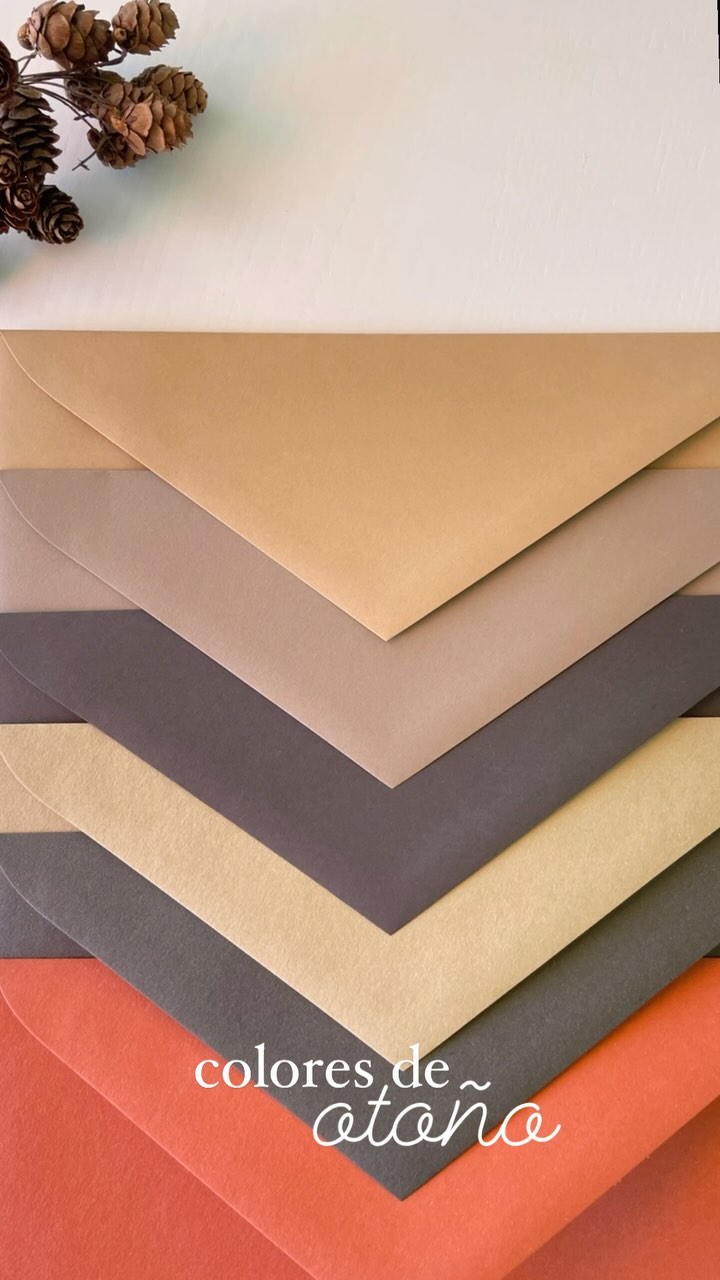 Dejamos atrás el calor para dar paso a los días fresquitos, los colores tierra, las hojas en el suelo ? y las bodas de otoño ? Si dudas entre que tonos escoger, te ofrecemos una amplia gama de tonos terrosos y texturas increibles que seguro que te van a encantar ??
#sobres #sobrespersonalizados #sobresforrados #bodas #otoño #papeleria