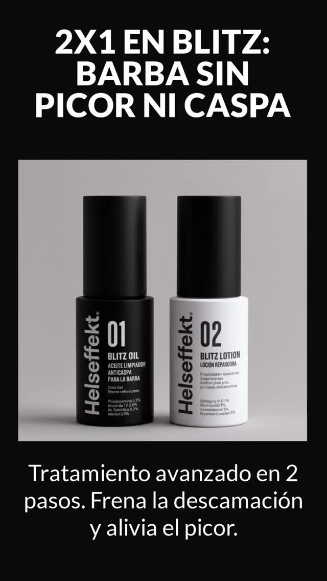 Di adiós al picor y a la caspa de tu barba con Blitz de Helseffekt.
Ahora y hasta final de mes oferta del 2x1.
#helseffekt #caspa #menscarevolution #blitz