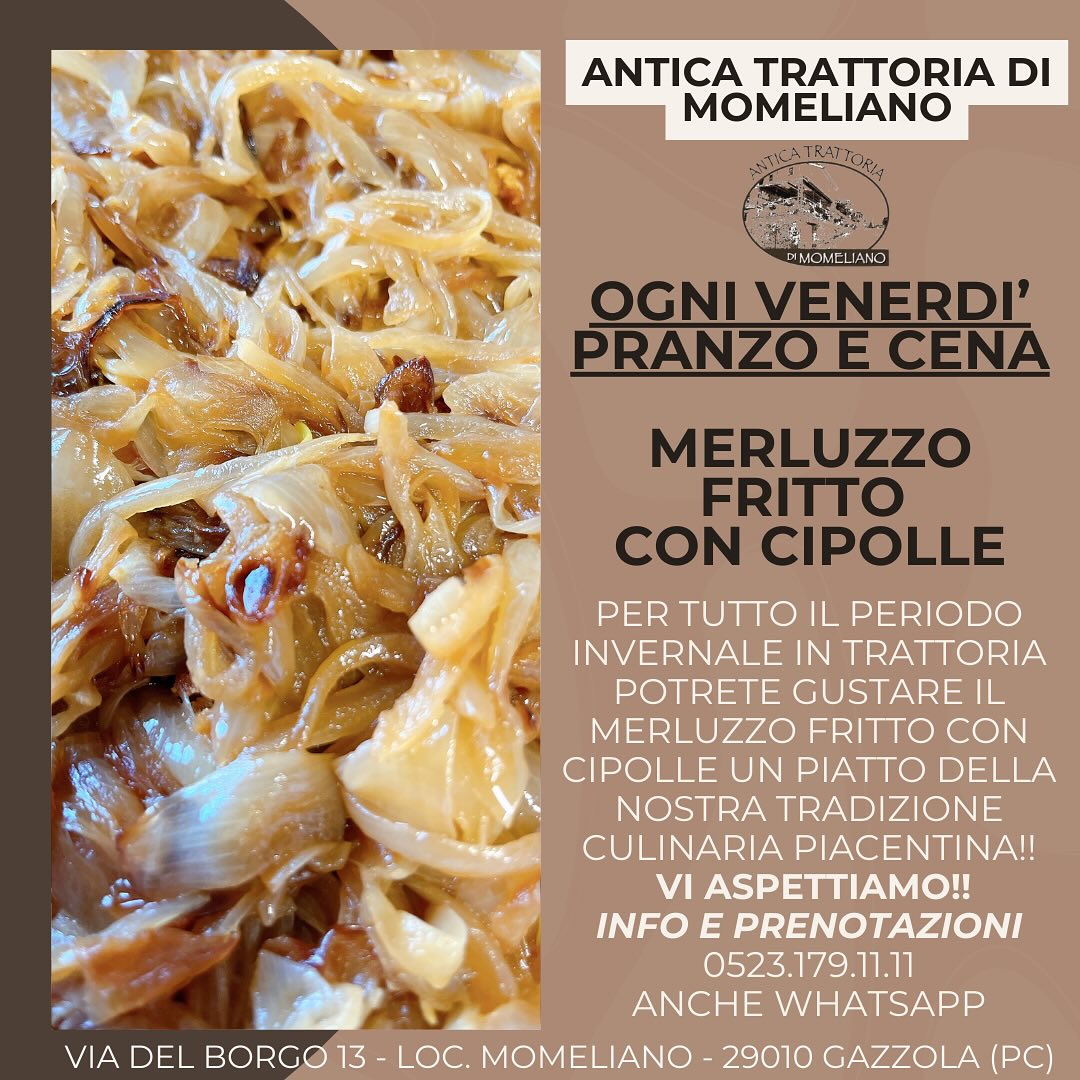 ⚠️OGNI VENERDÌ PER TUTTO IL PERIODO INVERNALE UNO DEI PIATTI PRINCIPE DELLA TRADIZIONE PIACENTINA !!!⚠️ Info e prenotazioni ☎️ 0523 1791111