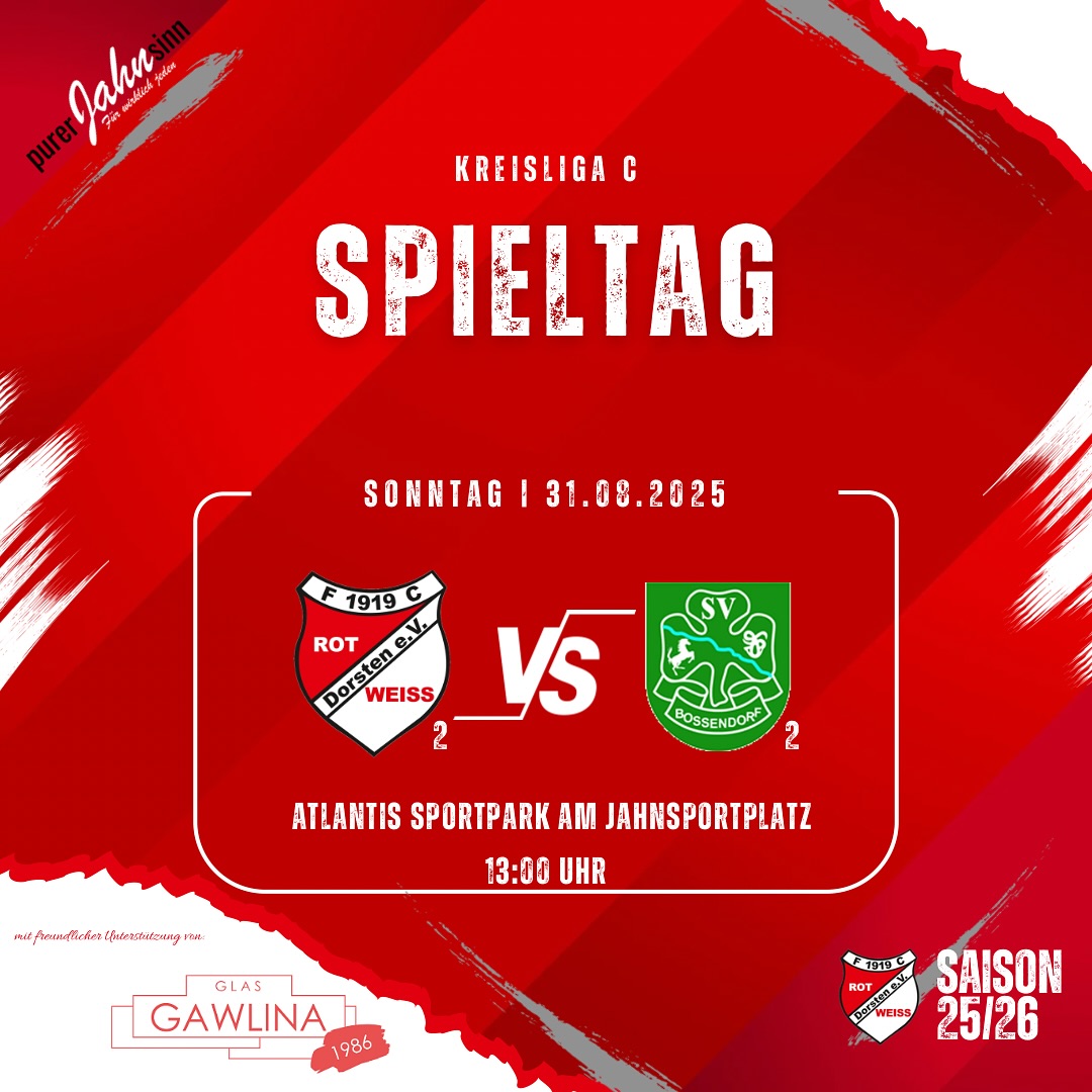 ⚽ 4. Spieltag für unsere Senioren!
Am Sonntag rollt der Ball wieder – mit einem Heim- und einem Auswärtsspiel. ?⚪
? #thezwote
Nach einer spielfreien Woche geht’s für das Team von Trainer Christian Gebhardt wieder los.
? Atlantis Sportpark am Jahnsportplatz
? Anstoß: 13:00 Uhr
Gegner ist die zweite Mannschaft des SV Bossendorf, die bisher zwar nur einen Punkt geholt hat, aber das bedeutet in dieser Liga nichts. Unsere #thezwote ist mit einem Sieg und einer Niederlage gestartet – es dürfte also ein spannender Schlagabtausch werden!
? 1. Mannschaft
Zeitgleich ist das Team von Trainer Akif Aygün beim FC Marbeck gefordert.
? SA Borken-Marbeck
? Anstoß: 13:00 Uhr
Nach dem verdienten Sieg letzte Woche will unsere Erste den Schwung mitnehmen und weitere Punkte einfahren. Marbeck hat bislang 3 Punkte gesammelt – es wird also ein intensives Duell!
? Egal ob ihr unsere Jungs zuhause oder auswärts unterstützt – wir freuen uns über euren Besuch!
#rwdorsten #rwd #purerjahnsinn #kreisliga #fussball #rotweiss #sportindorsten