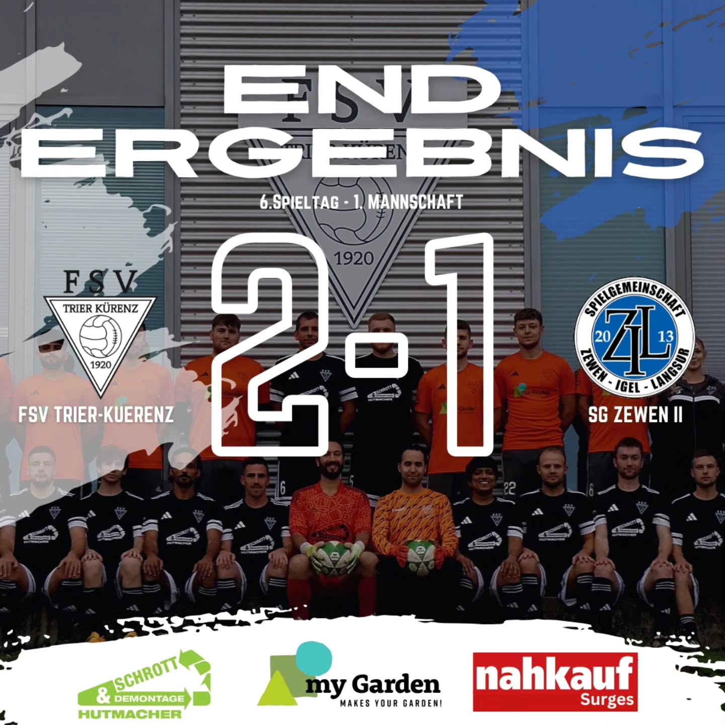 ?Last-Minute-Treffer sichert ersten Saisonsieg?
Am gestrigen Sonntag bestritt unsere 1. Mannschaft ihr drittes Heimspiel der Saison gegen die Reserve der @sg_zil.
Von Beginn an tat man sich schwer, richtig ins Spiel zu finden. Dennoch gelang nach einer Ecke von Alex, die unglücklich abgefälscht im Tor landete, bereits in der 9. Minute die frühe Führung. Auch im weiteren Verlauf bestimmte Zewen das Spielgeschehen, doch klare Torchancen wurden immer wieder vereitelt. Auf der anderen Seite kam man nach Kontern gefährlich vor das gegnerische Tor, spielte die Aktionen jedoch nicht konsequent genug aus. So ging es mit einer knappen 1:0-Führung in die Halbzeitpause.
Nach dem Seitenwechsel blieb Zewen die spielbestimmendere Mannschaft, ließ im letzten Drittel aber die nötige Präzision und Konsequenz vermissen. In der 87. Minute gelang den Gästen schließlich der Ausgleich zum 1:1. Doch die Erste zeigte Moral: In der 90. Minute setzte sich Lukas S. energisch im Strafraum durch und vollendete ins kurze Eck zur erneuten Führung?
Anders als in Wincheringen hatte man diesmal das Quäntchen Glück in den entscheidenden Momenten auf seiner Seite – und durfte sich am Ende über den ersten Saisonsieg freuen.
_______
#fsv #fsvkuerenz #trier #petrisberg #zewen #matchday #hartplatz #emotionen #heimsieg #ergebnis #heimspiel #kampfgeist #leidenschaft #teamSpirit #kreisliga
