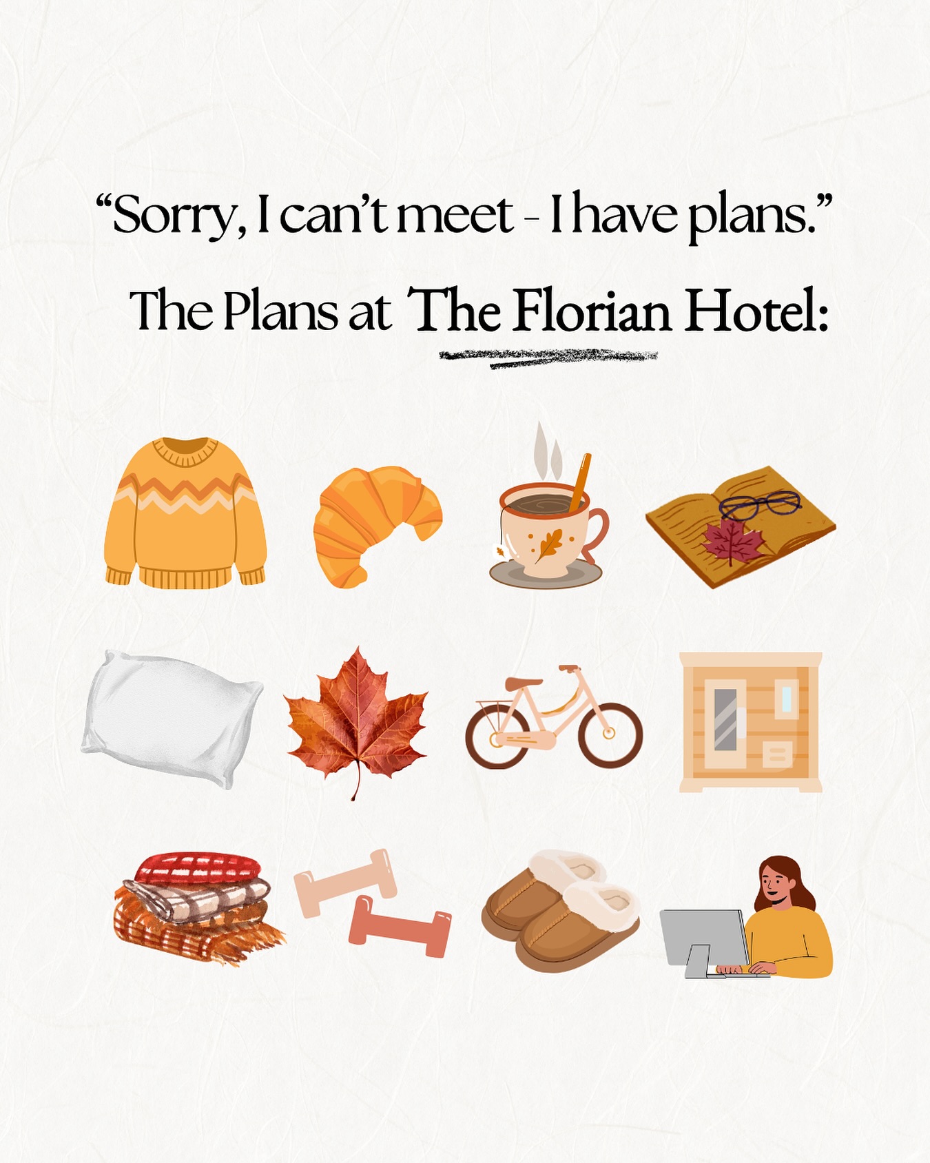 Not ignoring you… just fully booked at The Florian ☕????
#TheFlorianHotel #FullyBooked #CozySeason #FallMood #FallFeels #Autumn #HotelVibes #LazyDays #ComfyAndCozy