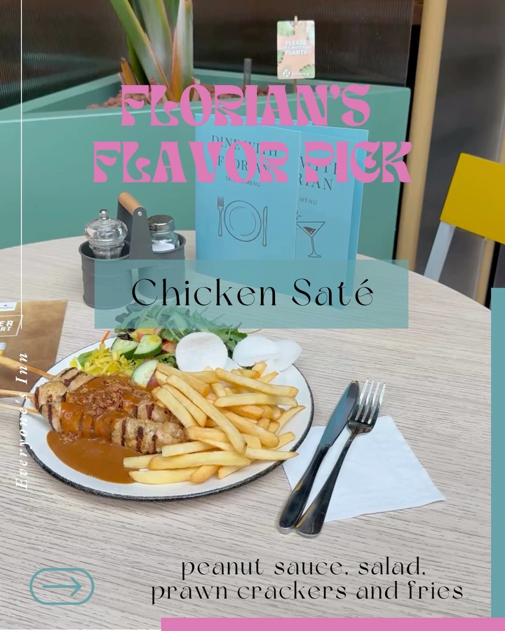 Say hello to our delicious Chicken Saté — tender, flavorful, and topped with rich peanut sauce. A true comfort dish with a touch of history!
Whether you’re staying with us or just nearby, our doors are always open. Come and give it a try at The Florian Hotel — we can’t wait to welcome you! ??
#TheFlorianHotel #ChickenSate #DutchIndonesianCuisine #ComfortFood #Foodie #HoofddorpEats #HotelDining #TastyBites #FoodLovers #NewOnTheMenu