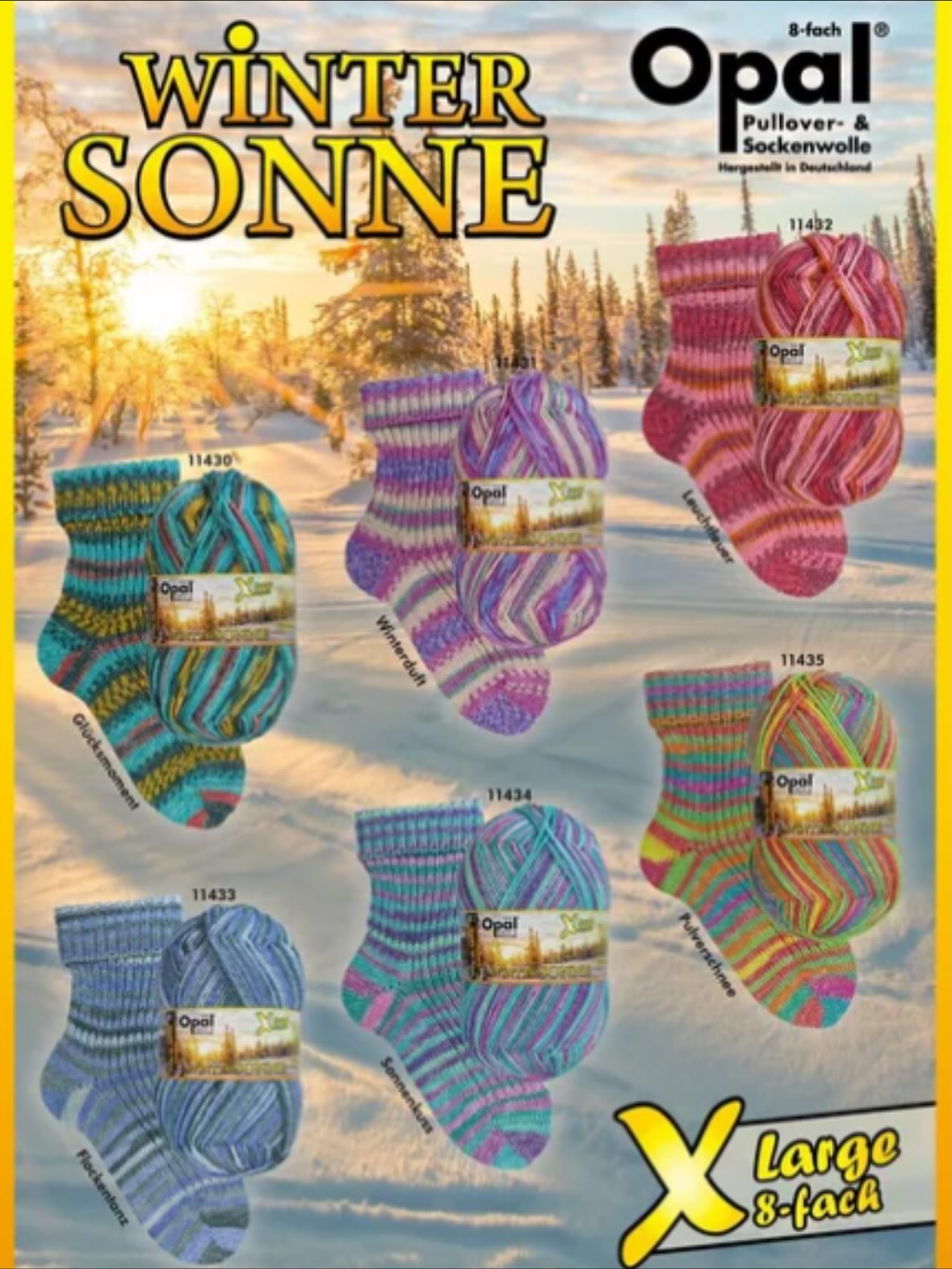 Opal sukkalankaa saa meiltä myös 8-säikeisenä.
Toimii oivallisesti saapassukkana mutta käy ehdottomasti tukevampana kotisukkanakin joka lämmittää varpaita mukavasti.
Koostumus: 75% villa, 25% polyamidi
150g= noin 320m
Puikot: 4 - 5 mm
#lankakauppa
#opal8
#opalraitalanka
#opalwintersonne
#karjalankangasjaompelukone