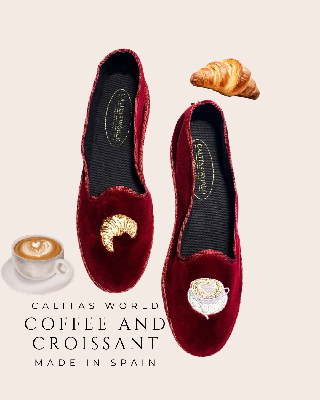 Coffee first ☕️
Croissant always ?
Burgundy velvet, forever. ☕️?✨❤️?
Meet our Friulitas Coffee ☕️ & Croissant ? Slippers, crafted in adorable and luxurious burgundy velvet, rich, elegant, and irresistibly chic. A little indulgence for everyday life, with just the right touch of playful charm. ❤️✨
Friulitas are the perfect blend of Friulanes and Calitas timeless in shape, modern in spirit. Finished with recycled bicycle-tire soles, they are incredibly light, flexible, and wonderfully comfortable, designed to move with you, beautifully. ♻️??
Because true luxury is not about excess,
it’s about feeling good, feeling chic, and enjoying the little rituals that make life sweeter. ✨☕️?✨?↔️❤️
Friulitas. ?❤️?
Comfort, character, and a touch of Parisian charm. ?↔️✨