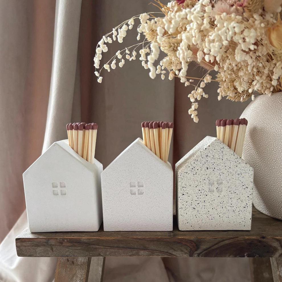 Some new goodies are on the way... Our handmade concrete matchstick holders & tea light holders will be joining the shop soon… but the little concrete house matchstick holders are already here and honestly, they’re so cute (customers words, not ours?)
Perfect for a tiny spark of joy in your home ✨