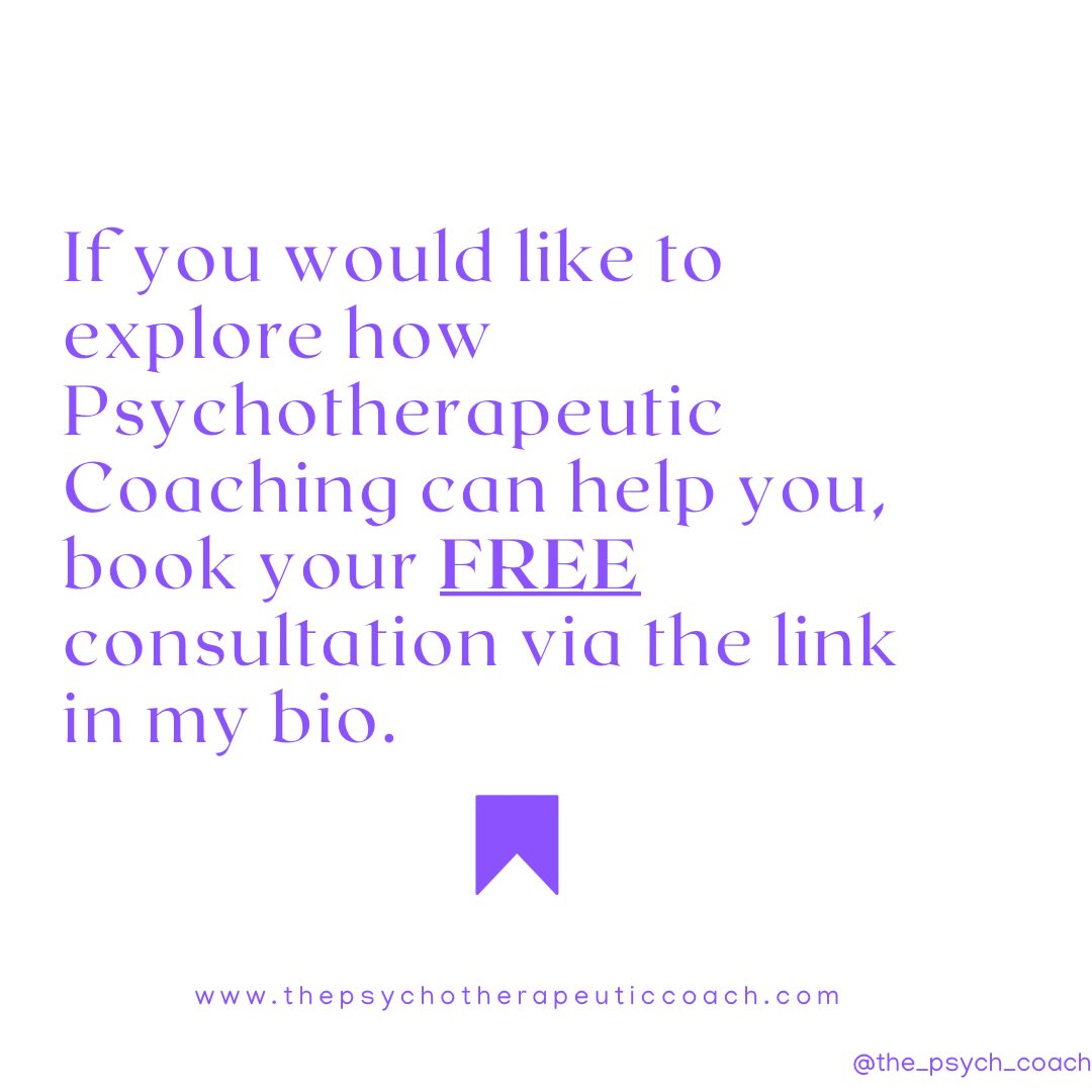 What can you expect to 𝘧𝘦𝘦𝘭 from engaging in Psychotherapeutic Coaching?
1. You will have better boundaries 💫
2. You’ll be more comfortable and confident in your choices and goals 💫
3. You will start to find more joy in your life 💫
4. You won’t be consumed by stress, anxiety, emotional pain etc. 💫
5. You will be able to identify your triggers and manage your reactions to them 💫
Engaging in therapy is a commitment and you deserve to get the best out of it. That’s why I created Psychotherapeutic Coaching – 𝘢 𝘣𝘭𝘦𝘯𝘥 𝘰𝘧 𝘵𝘩𝘦𝘳𝘢𝘱𝘺 𝘢𝘯𝘥 𝘤𝘰𝘢𝘤𝘩𝘪𝘯𝘨.
My service means that you will get the most out of each session and work towards the greatest 𝘵𝘳𝘢𝘯𝘴𝘧𝘰𝘳𝘮𝘢𝘵𝘪𝘷𝘦 𝘤𝘩𝘢𝘯𝘨𝘦.
If you would like to learn more about how we can work together you can book a free consultation from the link in my bio.
#transformation #healingjourney #selfdevelopment #psychotherapy
