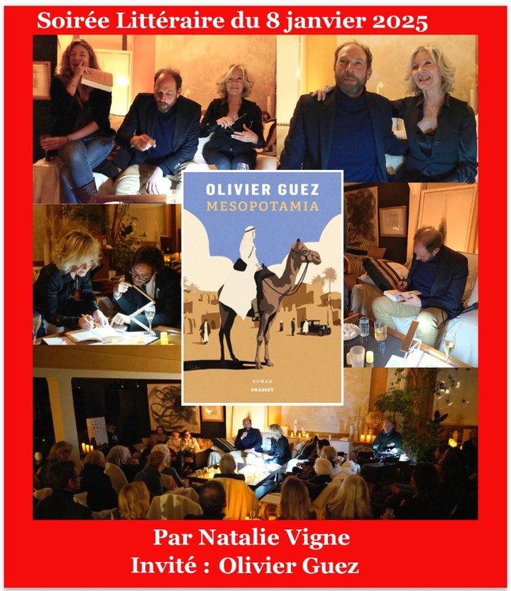 RETOUR SUR LA MAGNIFIQUE SOIRÉE LITTÉRAIRE DU MERCREDI 8 JANVIER AUTOUR D'OLIVIER GUEZ ET DE SON DERNIER ROMAN MESOPOTAMIA (GRASSET).C'était magique ! Merci à l’auteur pour son immense sensibilité et sa générosité .
Merci à vous tous pour votre grande fidélité .
Merci à @guillaumehuret
Merci @patriciaorebi
Merci @pankotay
#lessoireeslitterairesdenatalie #confidenceslitteraires #salonlitteraire #litterature #litteratureetmusique #natalieinthemoodforbooks #natalievigne #confessionslittéraires #olivierguez #grasset #mesopotamia