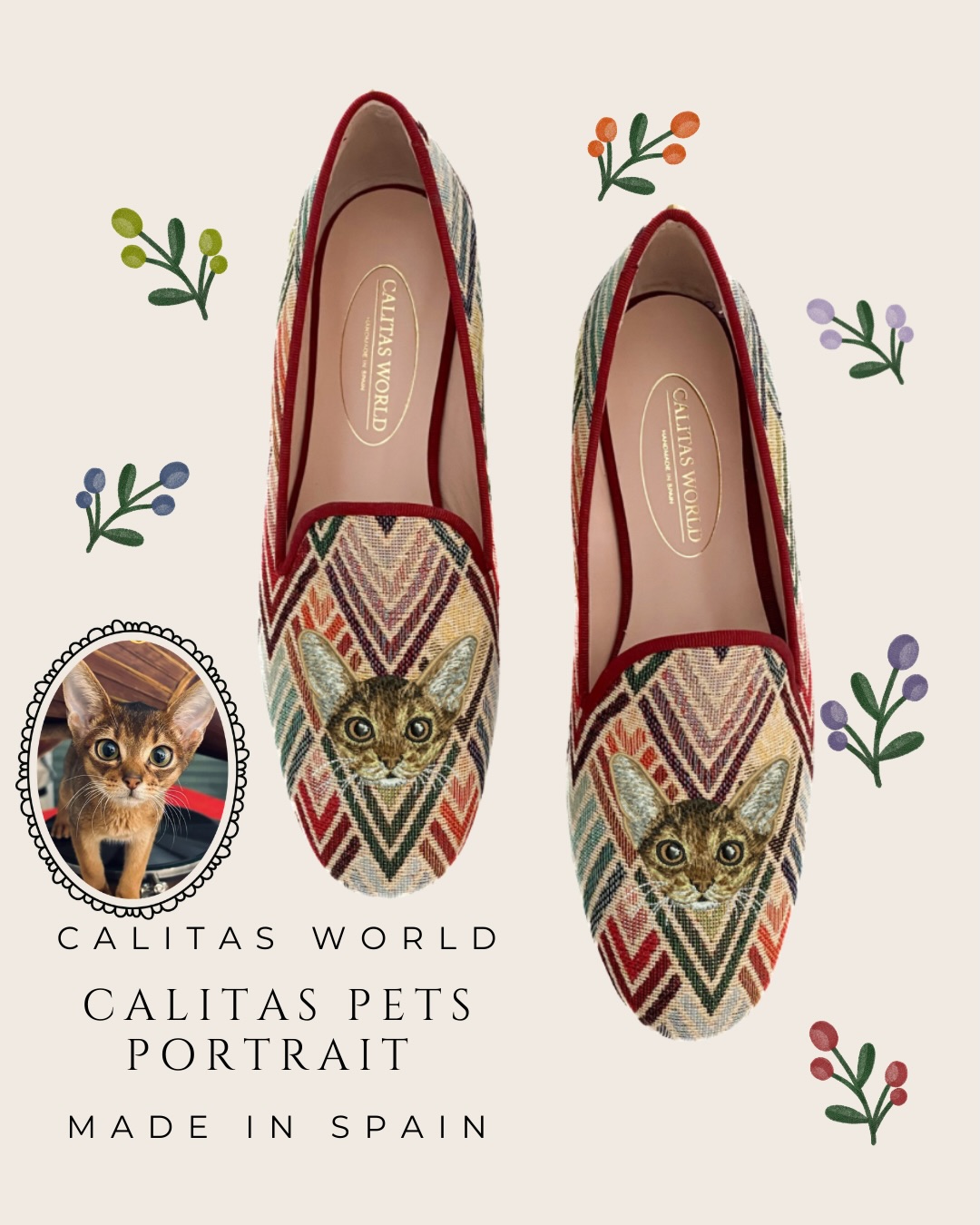 Some loves are too beautiful to stay in a frame ??
Woven memories ?
Soft texture.
A gaze you recognize instantly ?✨
Our Calitas Pets Portrait Loafers in a very special jacquard fabric are more than shoes… they are storytelling in threads ??
The richness of the weave.
The depth of the colors ??
The delicacy of your pet’s expression, embroidered with precision and heart ??
Every step feels personal.
Every detail feels intentional ?↔️✨
A little vintage.
A little European.
Endlessly adorable. Effortlessly elegant. Quietly unforgettable ❤️?
Not just a portrait.
A presence.
A feeling you carry with you ???
Do you see your pets in this portrait? ??
Calitas Pets Portrait
Jacquard Edition
Made in Spain ?✨
For women who understand that true luxury is personal ❤️??