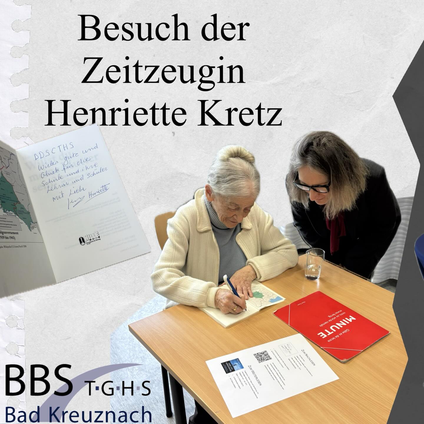 Heute hat uns die Zeitzeugin Henriette Kretz besucht. Dabei hat sie uns ihre beeindruckende Gesc....
