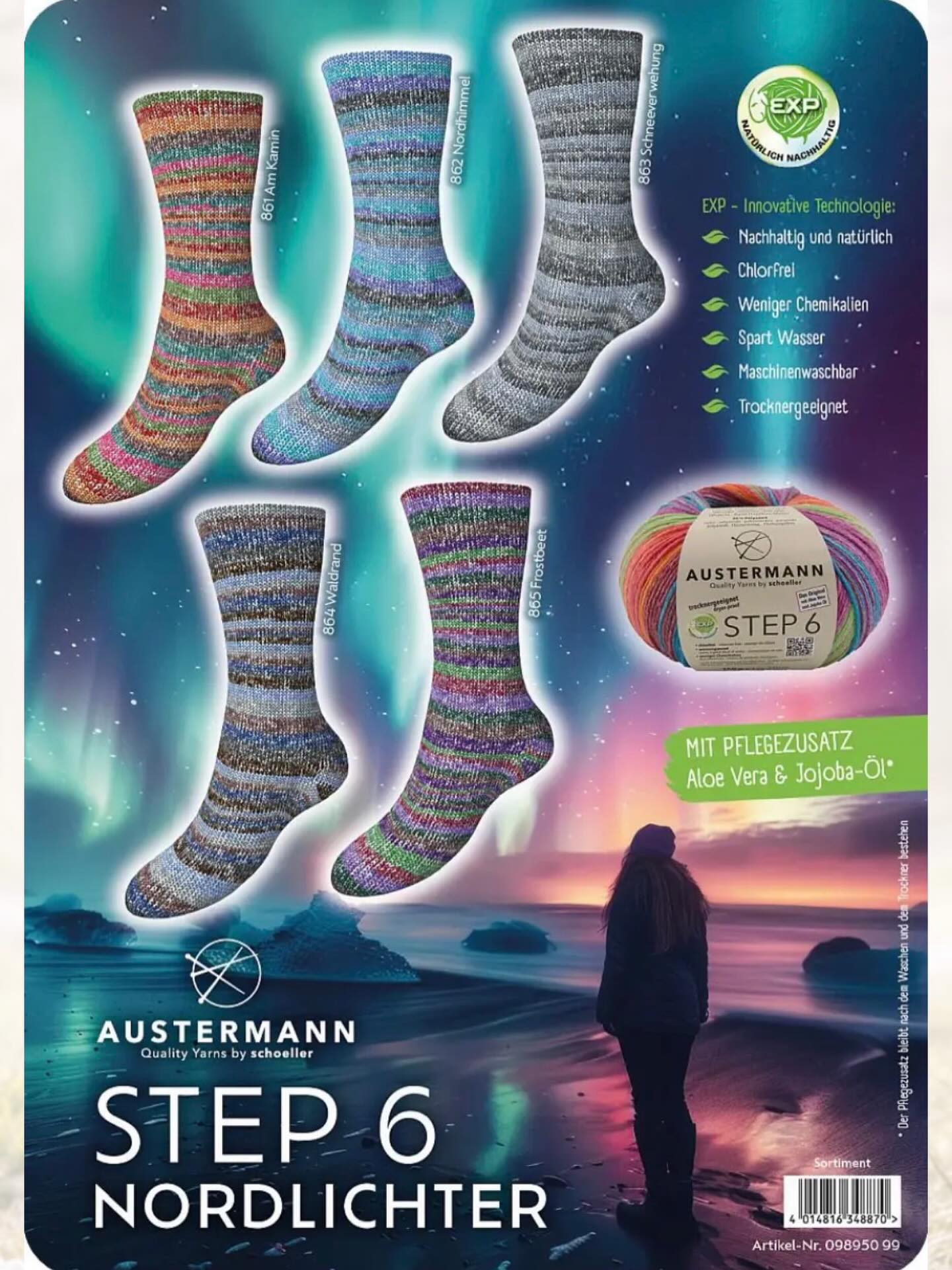 Uutuus! ?
Austermann Step 6 säikeinen - Revontulet sukkalanka
Nordlichter- sarjan värit ovat saaneet inspiraatiota vuonoista, metsistä, napapiiristä ja tanssivista revontulista. Moniväriset ja eloisat raidat tekevät jokaisesta neuletyöstä ainutlaatuisen.
Ihan super lanka villasukkiin, lapasiin ja naisten M-kokoisen villapaidan tekee neljästä kerästä.
75% villa, 25% polyamidi
150g = noin 410m
Puikot 3-4mm
#stepsukkalanka
#step6nordlichter
#revontulet
#raitalanka
#sukkalanka