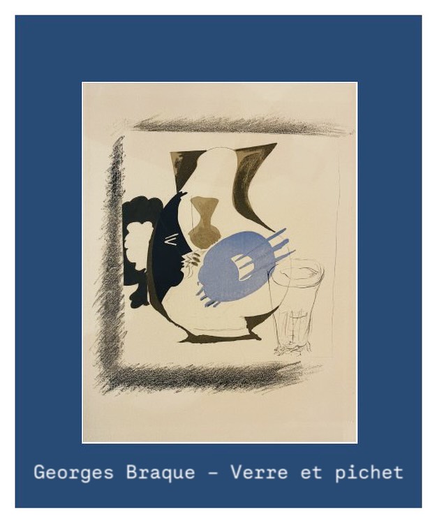 Une nature morte tout en équilibre : verre et pichet, un motif emblématique dans l’œuvre de Georges Braque.
Cette lithographie a été éditée à Paris par Maeght Éditeur pour la célèbre revue d’art Derrière le Miroir, publication emblématique qui, dans les années 1950-1960, diffusait des estampes originales d’artistes majeurs du XXᵉ siècle.
Un bel exemple de ces éditions qui ont permis à toute une génération de collectionneurs de découvrir l’art moderne à travers la lithographie, avec le soin d’impression et l’exigence propres aux ateliers parisiens de l’époque.
#georgesbraque #lithographie #derrierelemiroir #maeght #artmoderne estampe artdu20esiecle collectionart naturemorte galeriedesign labrocbacott