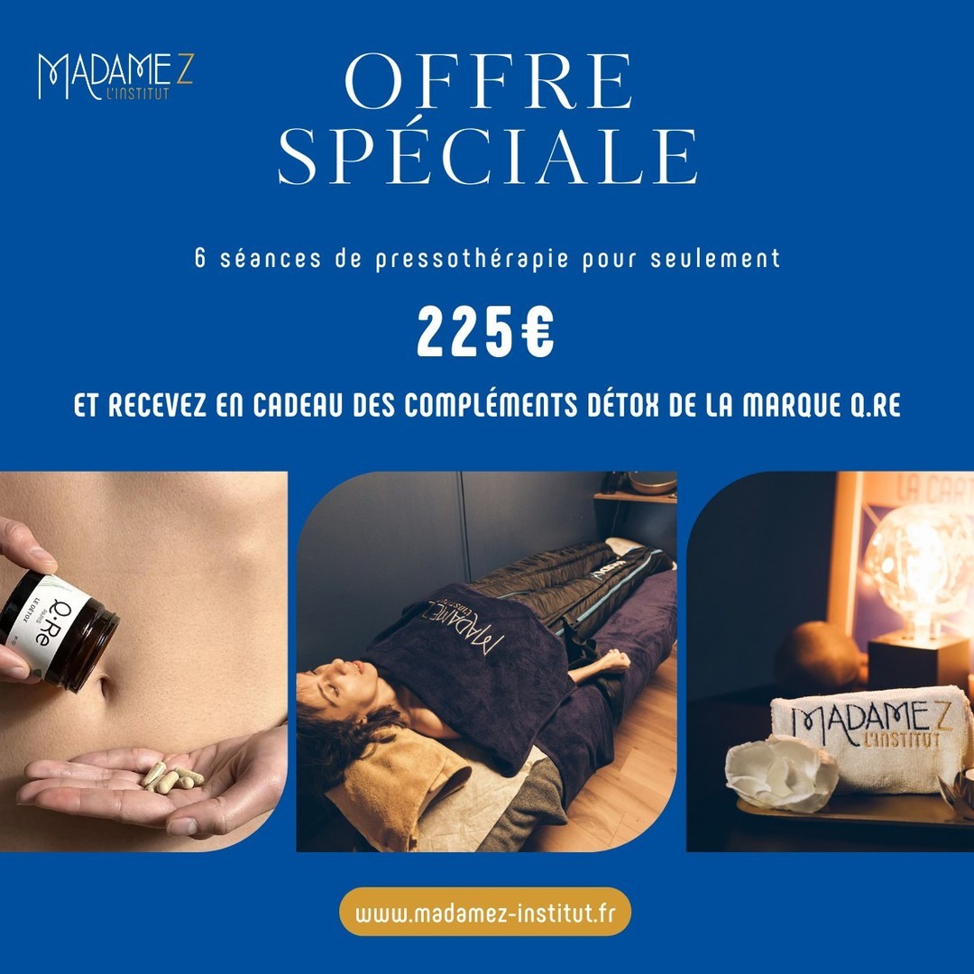 Du 12 au 19 juin, profitez de 6 séances de pressothérapie à seulement 225€, avec en cadeau les compléments alimentaires Le Détox de la marque Q.re.
? Offre valable du 11 au 18 juin. Réservez vite vos séances via notre site web, en DM ou au 07 67 14 63 15
➡️ www.madamez-institut.fr
?♂️ Pourquoi choisir la pressothérapie chez Madame Z ?
+ Amélioration de la circulation sanguine : Notre appareil de pressothérapie de dernière génération stimule efficacement la circulation sanguine, réduisant les gonflements et les sensations de lourdeur dans les jambes.
+ Réduction de la rétention d'eau : La pressothérapie élimine l'excès de fluides et les toxines accumulées, procurant une sensation immédiate de légèreté et de bien-être.
+ Déstocker les graisses localisées : Ce soin mobilise les tissus corporels, contribuant à déstocker les graisses résistantes pour une silhouette affinée et harmonieuse.
+ Raffermir la peau et lisser la cellulite : La pressothérapie stimule les tissus cutanés, raffermissant la peau et lissant l'aspect de la cellulite pour une peau plus ferme et tonique.
? En complément, nous vous offrons des compléments détox de la marque Q.re pour maximiser les bienfaits de votre cure. Ces compléments, contenant des ingrédients naturels comme la bardane, le desmodium et le curcuma, sont formulés pour :
+ Nettoyer et purifier votre organisme : Les ingrédients naturels détoxifient le foie et les reins, favorisant une meilleure élimination des toxines.
+ Stimuler le bon fonctionnement des organes : Le desmodium et la bardane protègent le foie et les reins, aidant à maintenir leur bon fonctionnement et à renforcer leur capacité de filtration.
+ Améliorer votre bien-être général : En soutenant la détoxification et en renforçant votre système immunitaire, ces compléments vous aident à vous sentir mieux, à l'intérieur comme à l'extérieur.
Chez Madame Z, chaque soin est réalisé avec attention et sans jugement, pour que vous vous sentiez toujours à l'aise et choyé.e.
#beauté #offre #soinnaturel #facialiste #soins #bienetre #drainagelymphatique #mincir #jambeslourdes #pressotherapie #institutdebeauté #minceur #soincorps #soinvisage #paris2