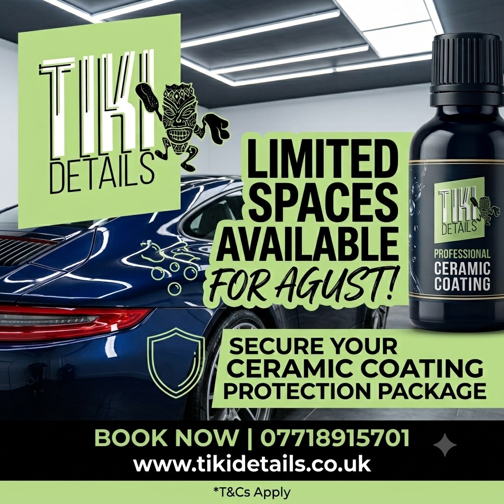 ? LIMITED AUGUST SLOTS AVAILABLE! ?
Give your car the ultimate high gloss shine and long lasting defense it deserves. Based in Ashford, Surrey, our Ceramic Coating Protection Packages shield your paintwork against harsh weather, road grime, and UV rays making washing your car virtually effortless.
? Bonus: Need to stay on the move while your vehicle is in our studio? We offer a FREE courtesy car for your convenience!
✨ Why Choose Tiki Details?
? Unmatched hydrophobic mirror finish
?️ Multi year professional paint protection
? FREE courtesy car available during your detail
? Local, trusted service in Ashford, Surrey
? August spaces are strictly limited. Secure your spot before they're gone!
? Call/WhatsApp: 07718915701
? Book Online: www.tikidetails.co.uk
#TikiDetails #AshfordSurrey #SurreyDetailing #CeramicCoating #PaintProtection #CarDetailingSurrey #AutoDetailing #DetailersOfInstagram #Hydrophobic #AugustBookings
