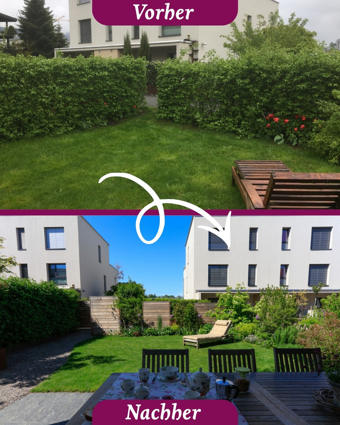 „Dafür ist unser Garten zu klein.“
Diesen Satz hören wir erstaunlich oft.
Dabei braucht ein Garten nicht mehr Fläche. Er braucht bessere Ideen.
Vorher war hier vor allem Rasen. Heute gibt es verschiedene Bereiche zum Entspannen, Essen, Gärtnern und Geniessen.
Und plötzlich wirkt der Garten nicht kleiner – sondern lebendiger.
Denn die besten Gärten werden nicht in Quadratmetern gemessen.
Sondern an den Momenten, die man darin verbringt. 🌿
Hättet ihr gedacht, dass das derselbe Garten ist?
#gaertnervoneden #vorhernachher #kleinergarten #gartendesign #gartenideen