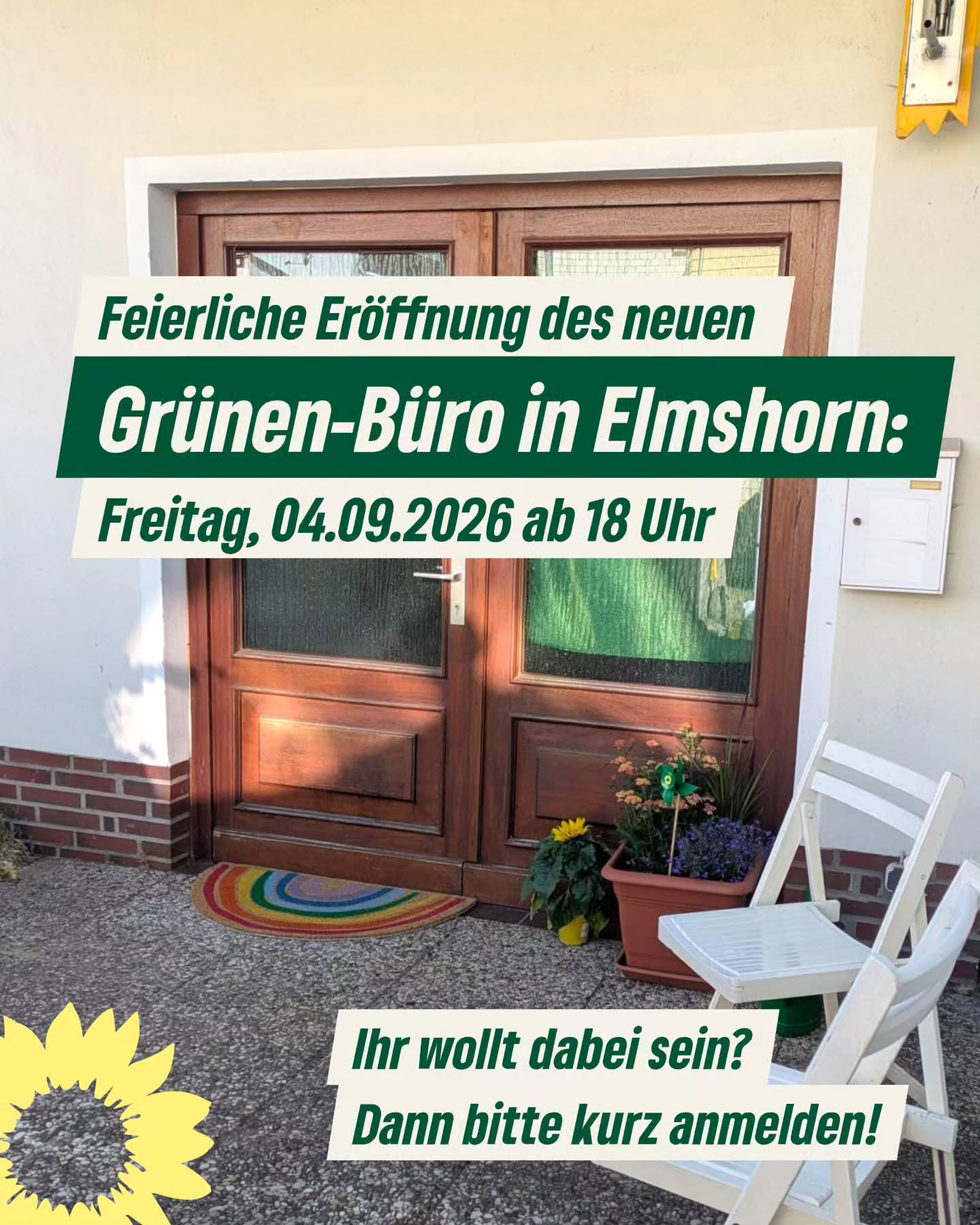 🎉 FEIERLICHE ERÖFFNUNG UNSERES NEUEN GRÜNEN-BÜROS IN ELMSHORN 🎉
Wir haben wieder ein Grünes Zuhause in Elmshorn! Am 4. September eröffnen wir ganz offiziell unsere neue Geschäftsstelle in der Gärtnerstraße 58.
Das Büro wird unser zentraler Anlaufpunkt für politische Arbeit, Vorträge und gemeinsame Aktionen. Wir wollen einen Ort schaffen, an dem wir uns austauschen und gemeinsam Lösungen für unsere Stadt entwickeln können.
Auch eine regelmäßige Sprechstunde ist geplant, damit wir noch besser für euch da sein können.
Kommt vorbei und feiert mit uns! 📍 4. September, 18 Uhr. Bitte meldet euch aber kurz unter vorstand@gruene-elmshorn.de an.
Wir freuen uns auf euch! 💚
#elmshorn #grüne #teamelmshorn #kommunalpolitik #gemeinschaft