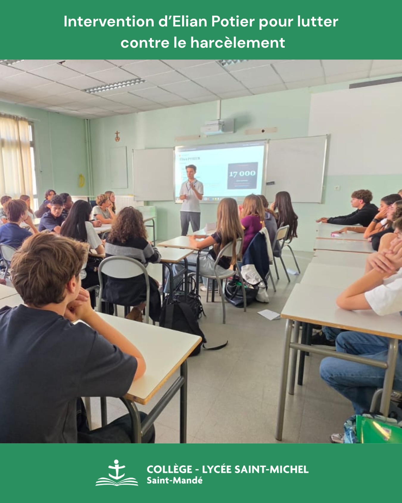🎤 Intervention d’Elian Potier pour lutter contre le harcèlement
Parce que le harcèlement peut toucher chacun d’entre nous, il est essentiel d’en parler, de sensibiliser et surtout d’agir. 🤝
Un grand merci à @elianpotier pour son intervention et pour son engagement dans la lutte contre le harcèlement. 💙
Ensemble, faisons de nos établissements et de nos espaces de vie des lieux plus respectueux, bienveillants et sécurisants pour tous. 🫶
#harcelement #stopharcelement #luttecontreleharcelement #prevention #bienveillance