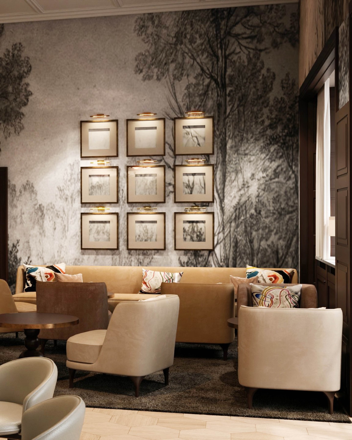 Schloss Lerbach, Bergisch Gladbach
The revitalization of Schloss Lerbach transforms the historic site into a 4-star superior hotel, creating a sensitive dialogue between history and contemporary interior design. The concept carefully preserves and integrates key historic elements. Custom wooden cabinets, the conservatory’s tiled floor, and original fireplaces have been restored and woven into the new concept.
#KitzigDesignStudios #Hospitality #Interiordesign