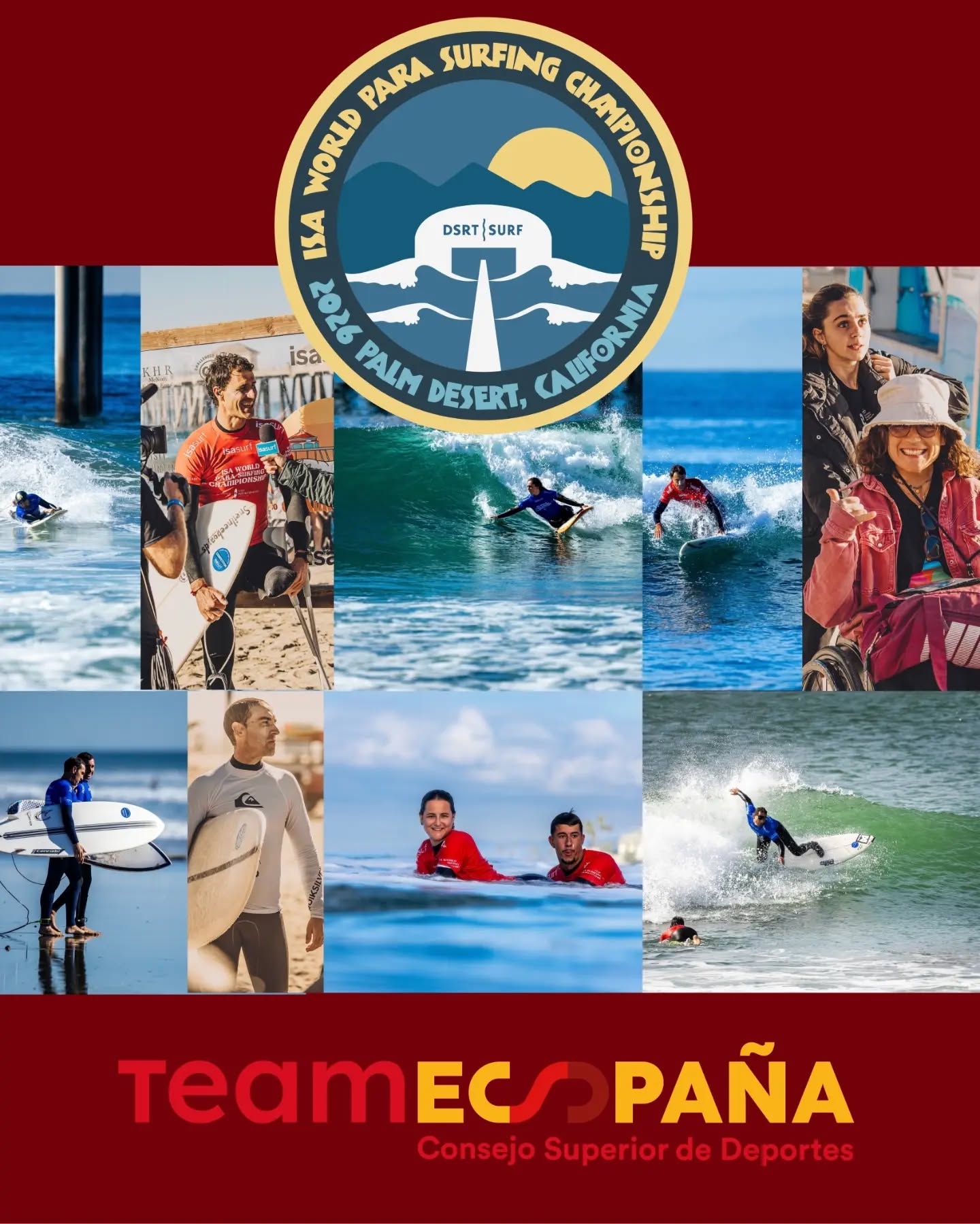 🇪🇸🌊 ¡TEAM ESPAÑA rumbo al @isasurfing WPSC 2026!
La Selección Española ya tiene convocatoria para el Campeonato del Mundo de Surf Adaptado, que se celebrarán del 16 al 22 de noviembre en Palm Springs, California. 🇺🇸
13 deportistas representarán a España en una nueva cita mundialista:
MASCULINO 🇪🇸
Vision 1
@aitorfrancesena
Vision 2
@garygonzalezzz
@dani.soutodominguez
Prone 1
@marcostapia.alohanesia
Prone 2
@curiel_surfer
@titi_feria
Kneel
@ibonoregi
Stand 1
@ibongurrutxaga
FEMENINO 🇪🇸
Prone 2
@sarah_almagro_vallejo
Prone 1
@palomyta
Stand 1
@saioahuartee_
Stand 3
@eme_cabanyes
Kneel
@audreypascual_
Este año el Mundial tendrá además un escenario muy especial: @dsrtsurf , una instalación @wavegarden_official en pleno desierto de California, donde las condiciones de las olas podrán programarse y repetirse durante la competición. 🌊🏜️
Cada deportista, cada manga y cada punto contará para un mismo objetivo.
¡Vamos, equipo! 🇪🇸🔥
#FS26 #TeamEspaña #ISASurfing #Parasurfing #WorldParaSurfingChampionship
@coe_es
@deportegob
@surfingpuntoes_
@iberdrola
@federacionasturianadesurfing
@federacion_melillense_surf
@fgsurf
@federacion_surf_region_murcia
@fsurfcat
@fecansurf
@fedcantabrasurf
@siroko
@isasurfing